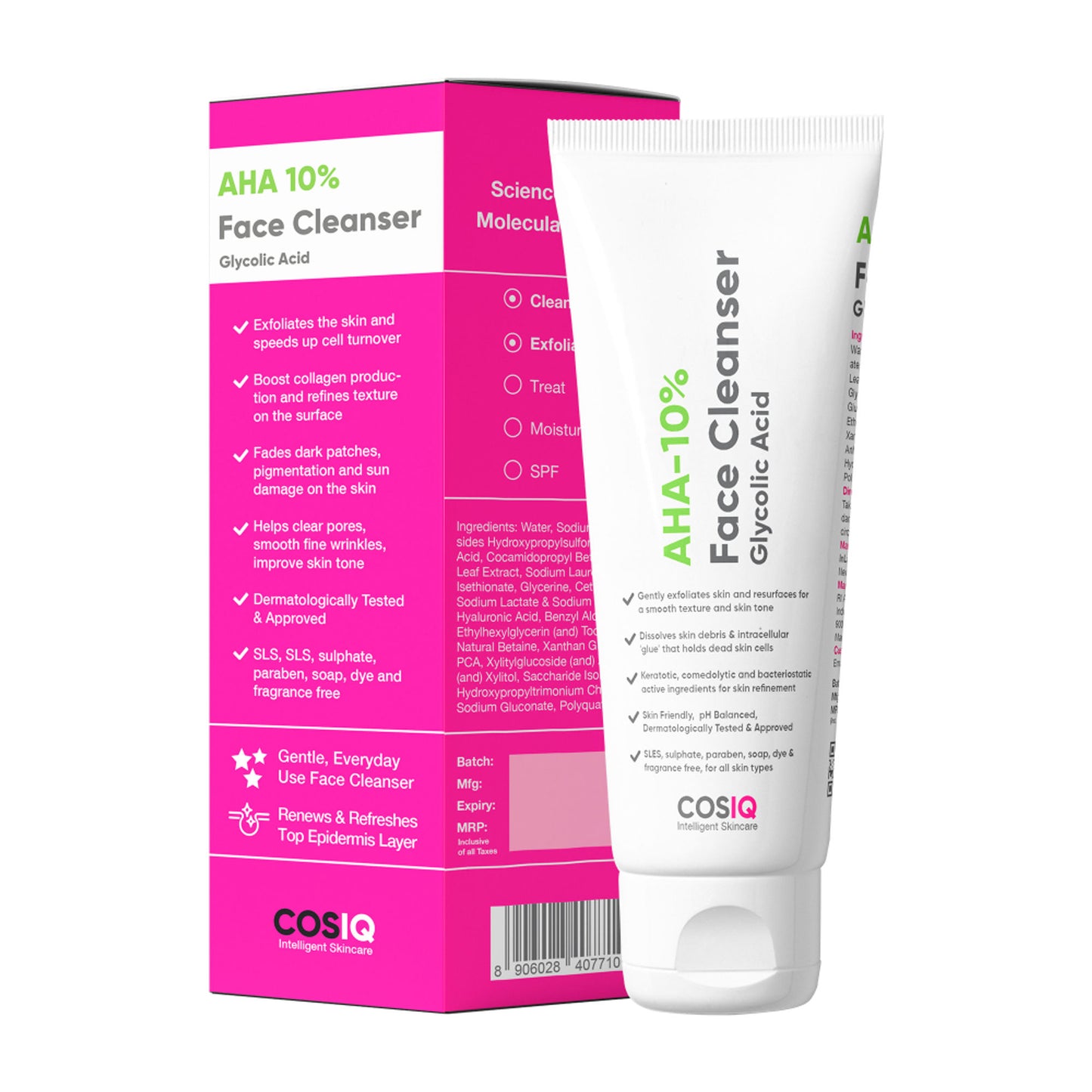 Cos-IQ AHA-10% Glycolic Acid Face Cleanser
