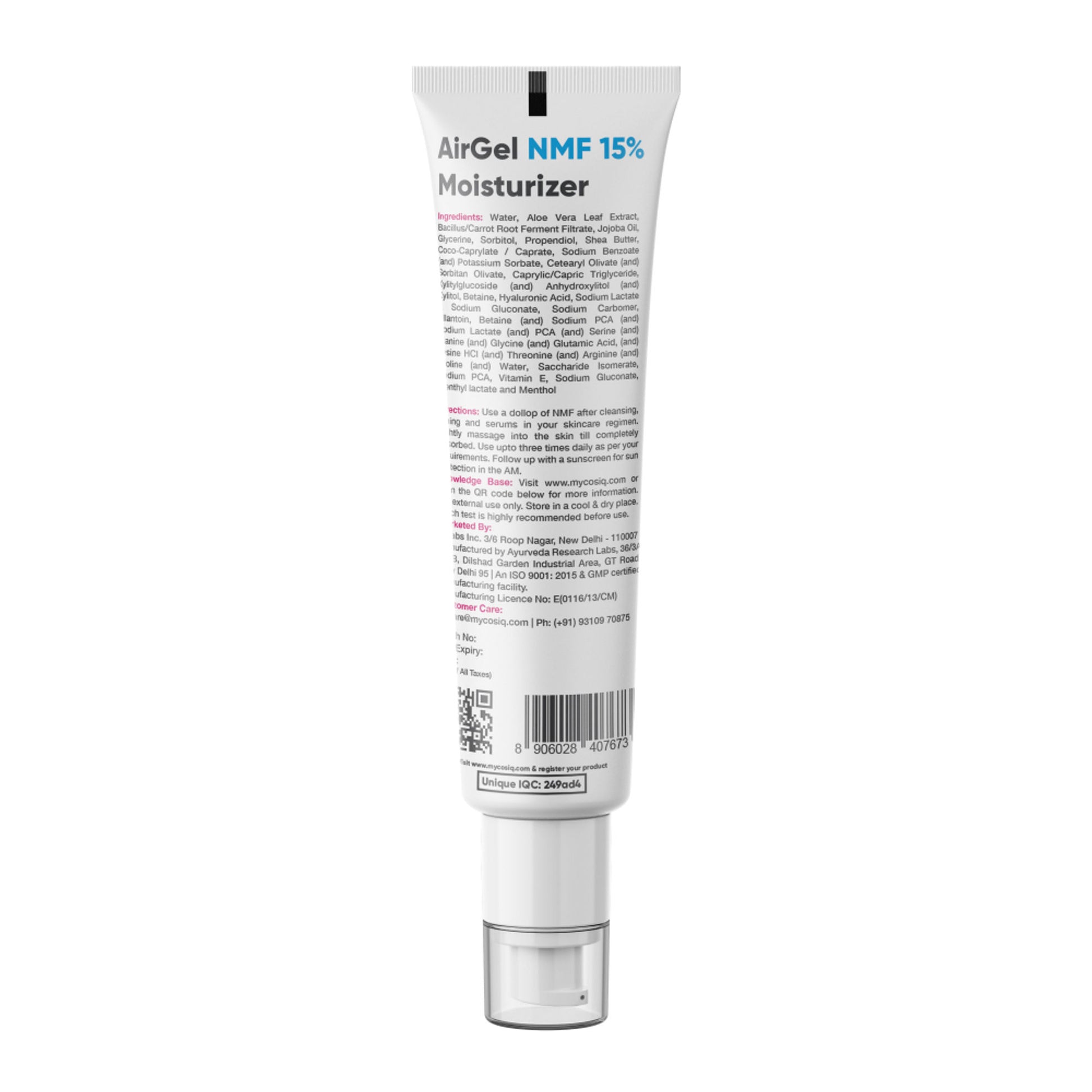 Cos-IQ AirGel NMF 15% Moisturizer For Dry To Normal Skin