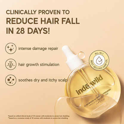 inde wild Champi Hair Oil With Bhringraj, Brahmi & Amla For Regrowth, Hairfall & Dandruff Control