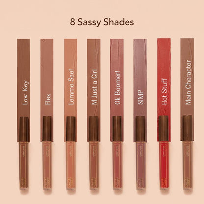 LoveChild Masaba Transfer-proof Long-lasting Velvet Liquid Lipstick, Enriched with Hyaluronic Acid and Kaolin Clay - Low Key
