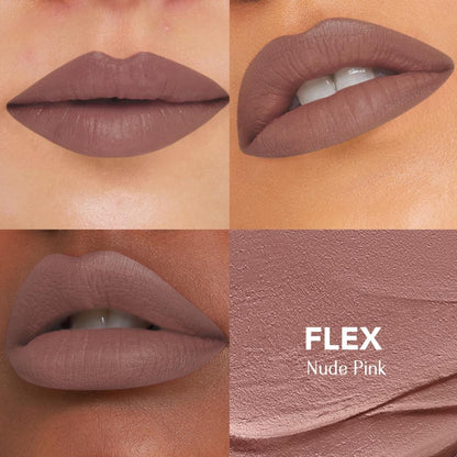 LoveChild Masaba transfer-proof velvet liquid lipstick with hyaluronic acid and kaolin clay, shown in a long-lasting, rich color.