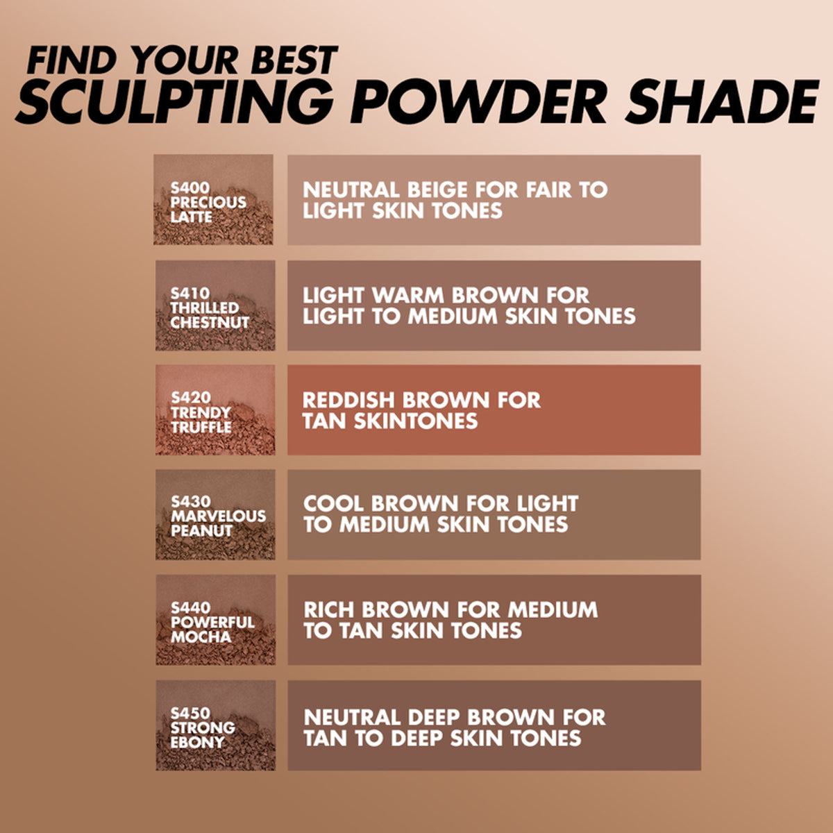 MAKE UP FOR EVER Artist Face Powder Sculpt in S400 Precious Latte, close-up of the compact with powder and applicator brush