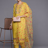 Indyancart IE Floral Embroidered Regular Thread Work Kurta with Trousers & Dupatta