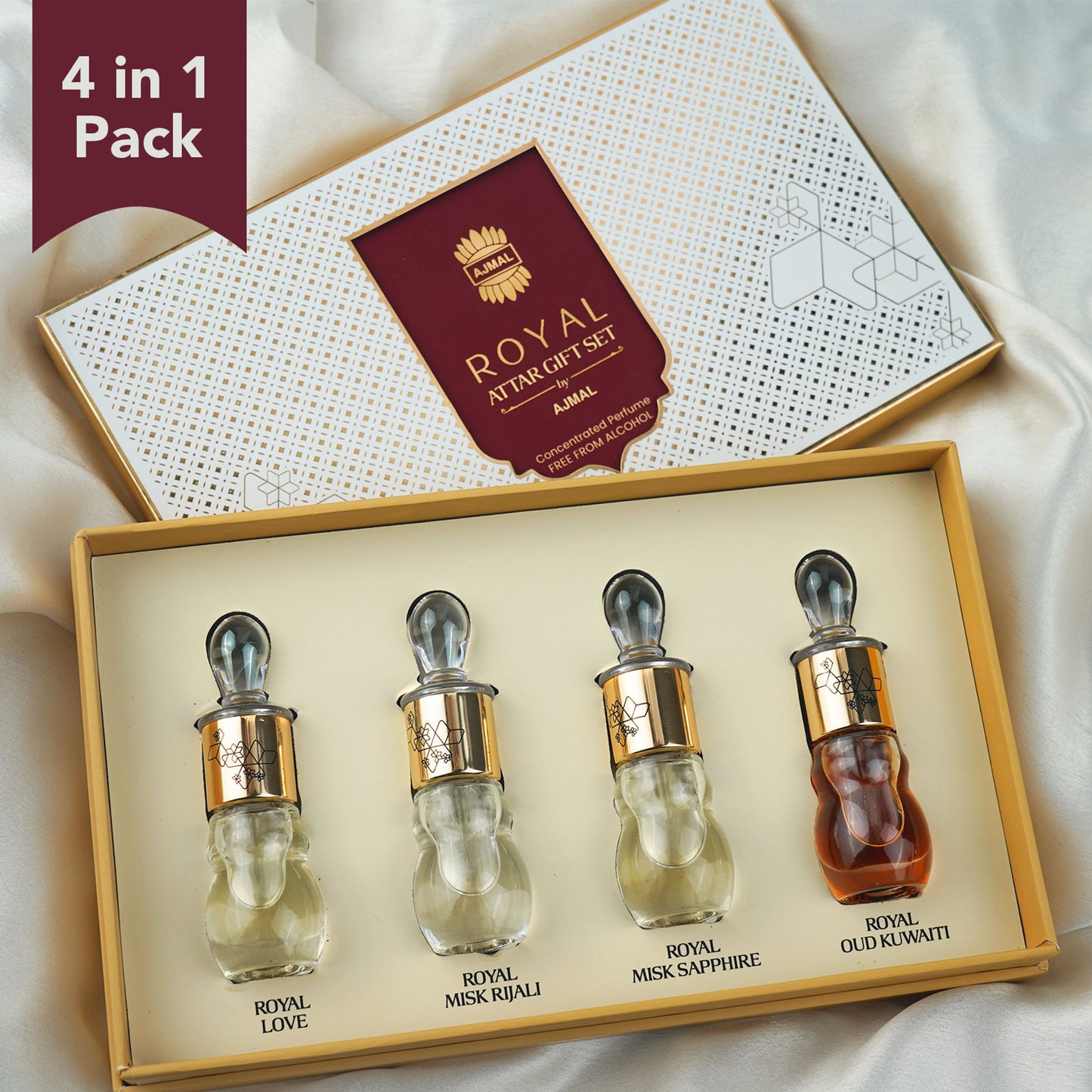 Ajmal India Royal Series Concentrated Perfume Gift Set - Pack Of 4