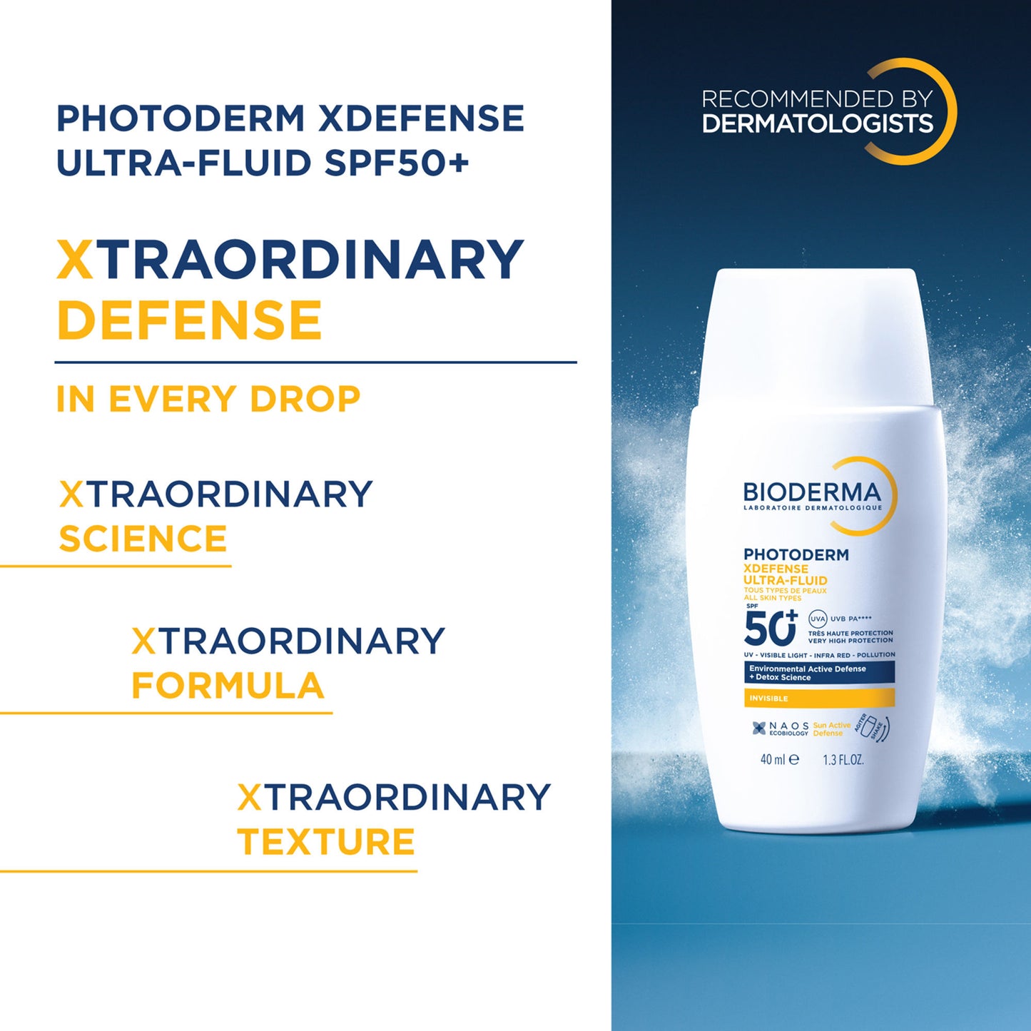 Bioderma Photoderm Xdefense Ultra-Fluid SPF 50+ Invisible Sunscreen PA ++++