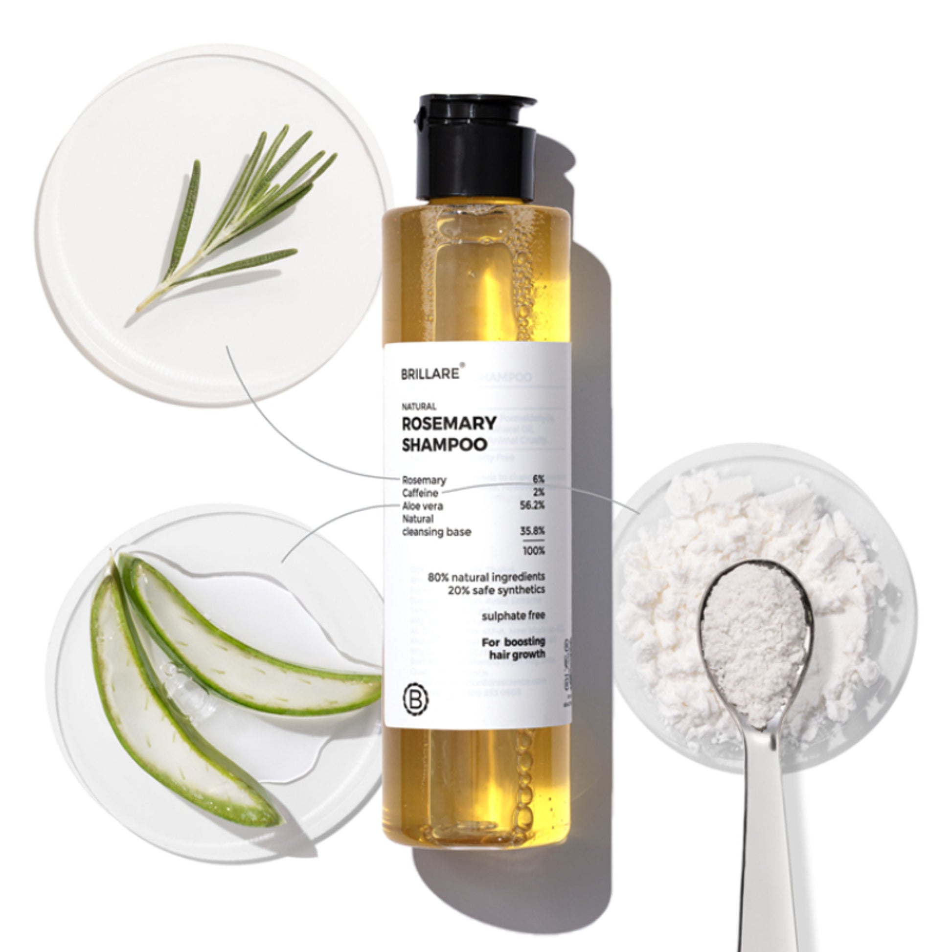 Brillare 6% Rosemary Shampoo with 2% Caffeine for Hair Growth & Hair Fall Control
