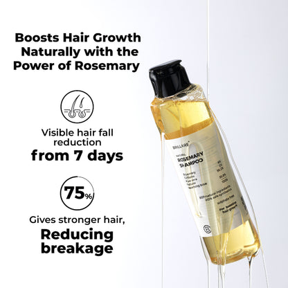 Brillare 6% Rosemary Shampoo with 2% Caffeine for Hair Growth & Hair Fall Control