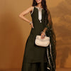 Dhiyona VA Women'sGotta Patti Keyhole Neck Straight Kurta With Trousers & Dupatta