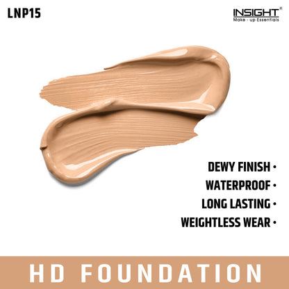 Insight Cosmetics Hd Foundation, Dewy Weightless Finish, Waterproof & Long Wear - Lnp 15