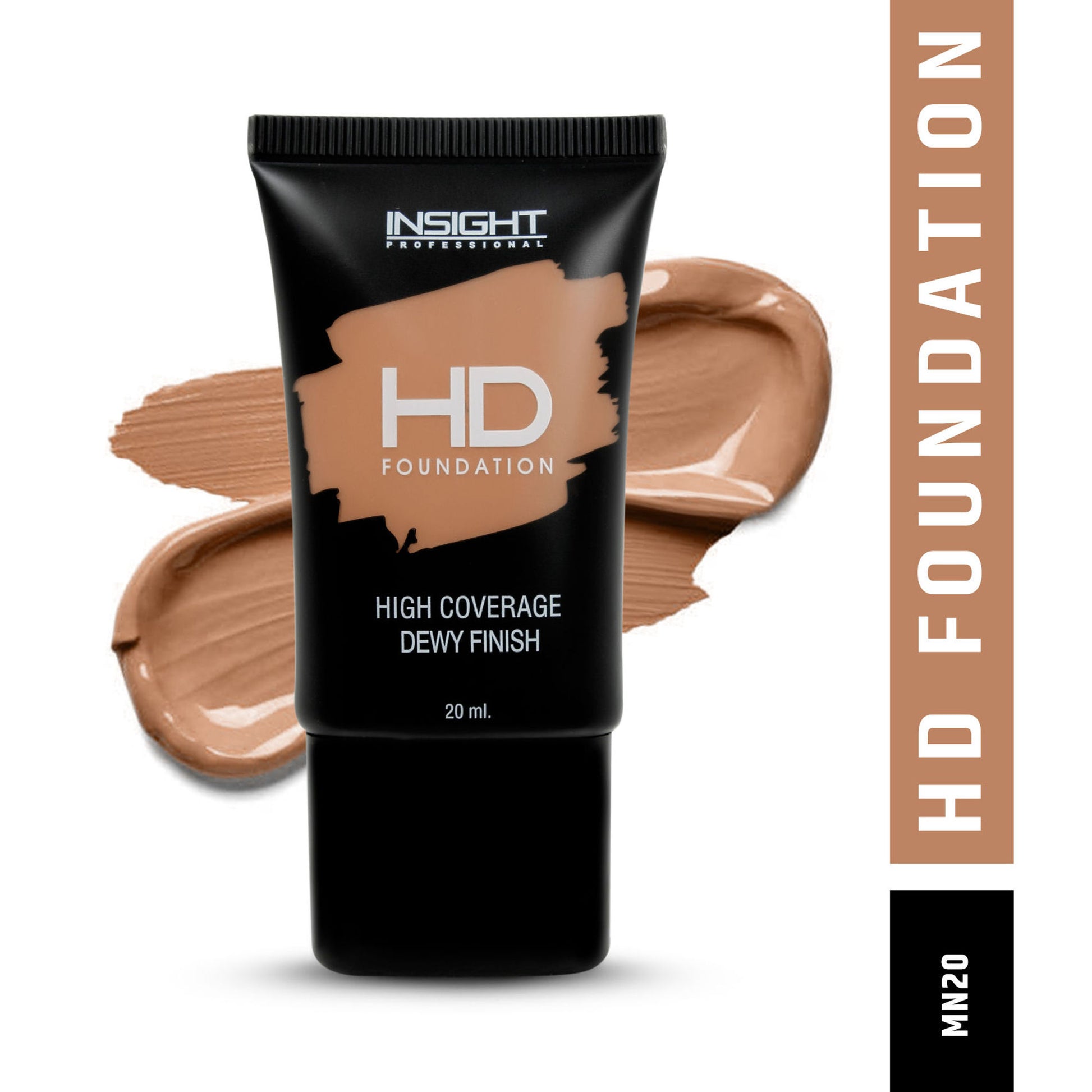 Insight Cosmetics Hd Foundation, Dewy Weightless Finish, Waterproof & Long Wear - Mn 20