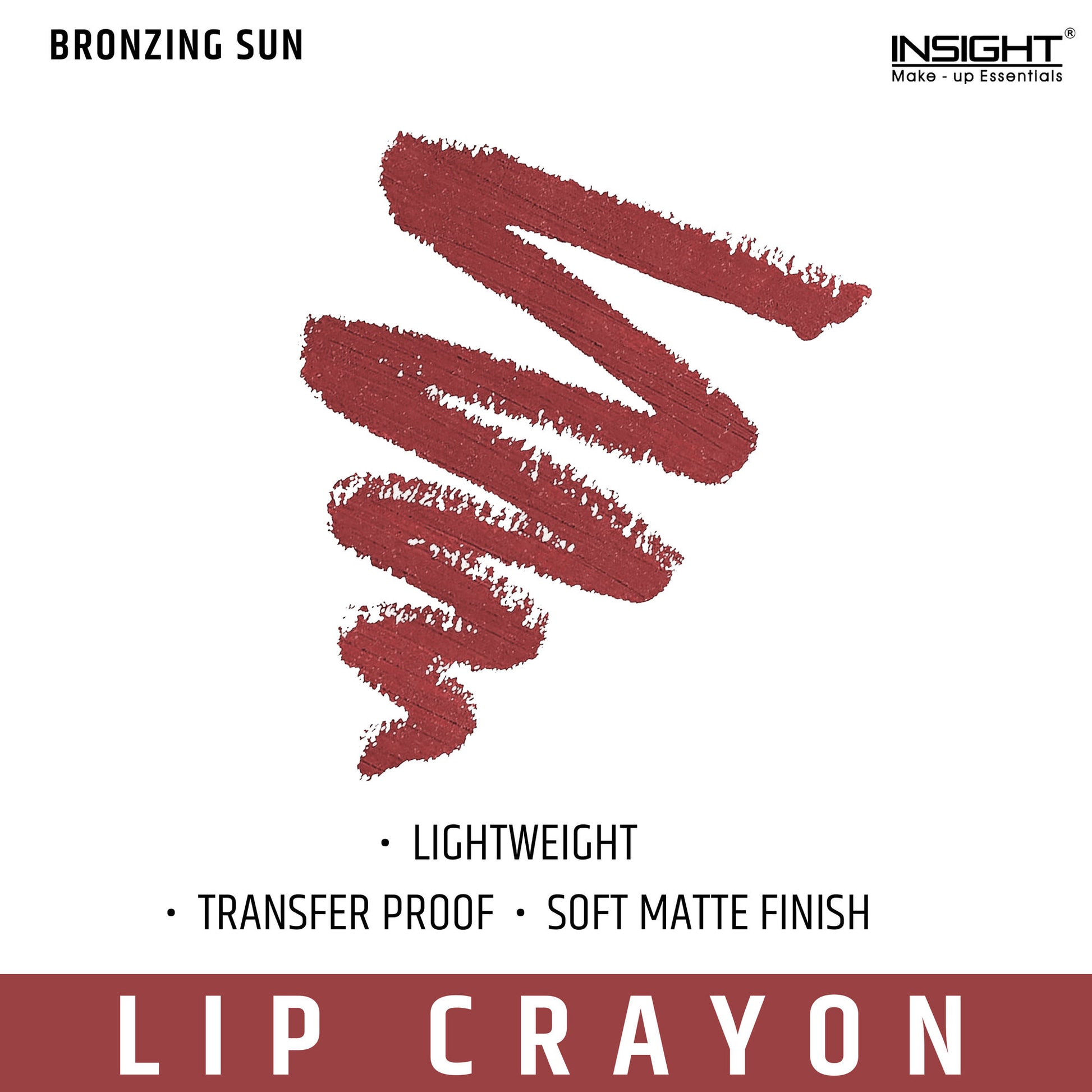 Insight Cosmetics Mega Last Crayon Lipstick, Soft Matte Finish, Non Transfer - Bronzing Sun