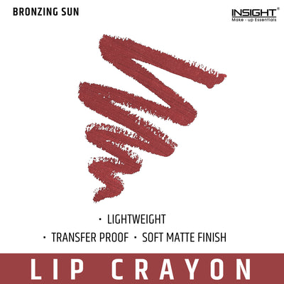 Insight Cosmetics Mega Last Crayon Lipstick, Soft Matte Finish, Non Transfer - Bronzing Sun