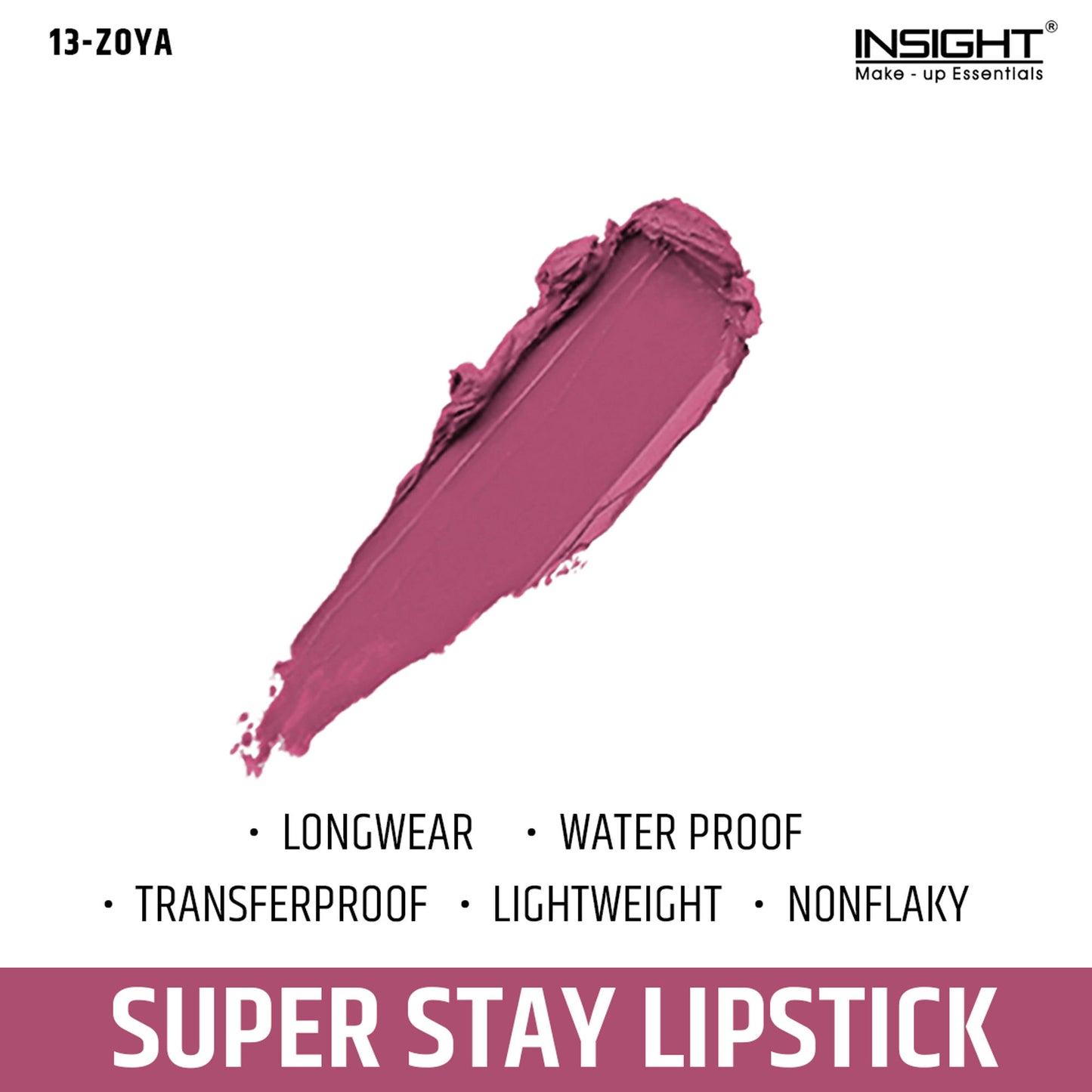 Insight Cosmetics Super Stay Lipstick, Long Lasting Lightweight Transferproof Formula - Zoya