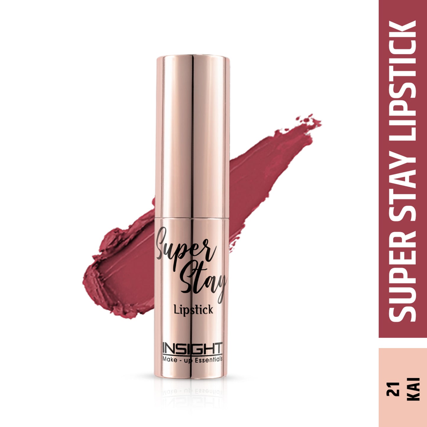 Insight Cosmetics Super Stay Lipstick, Long Lasting Lightweight Transferproof Formula - Kai