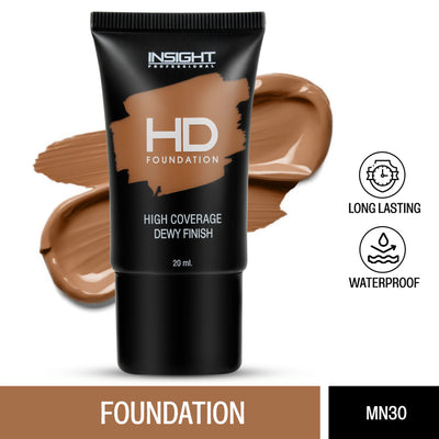 Insight Cosmetics Hd Foundation, Dewy Weightless Finish, Waterproof & Long Wear - Mn 30