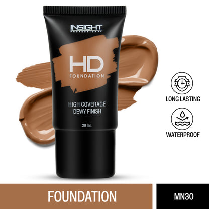 Insight Cosmetics Hd Foundation, Dewy Weightless Finish, Waterproof & Long Wear - Mn 30
