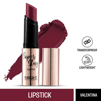 Insight Cosmetics Super Stay Lipstick, Long Lasting Lightweight Transferproof Formula - Valentina