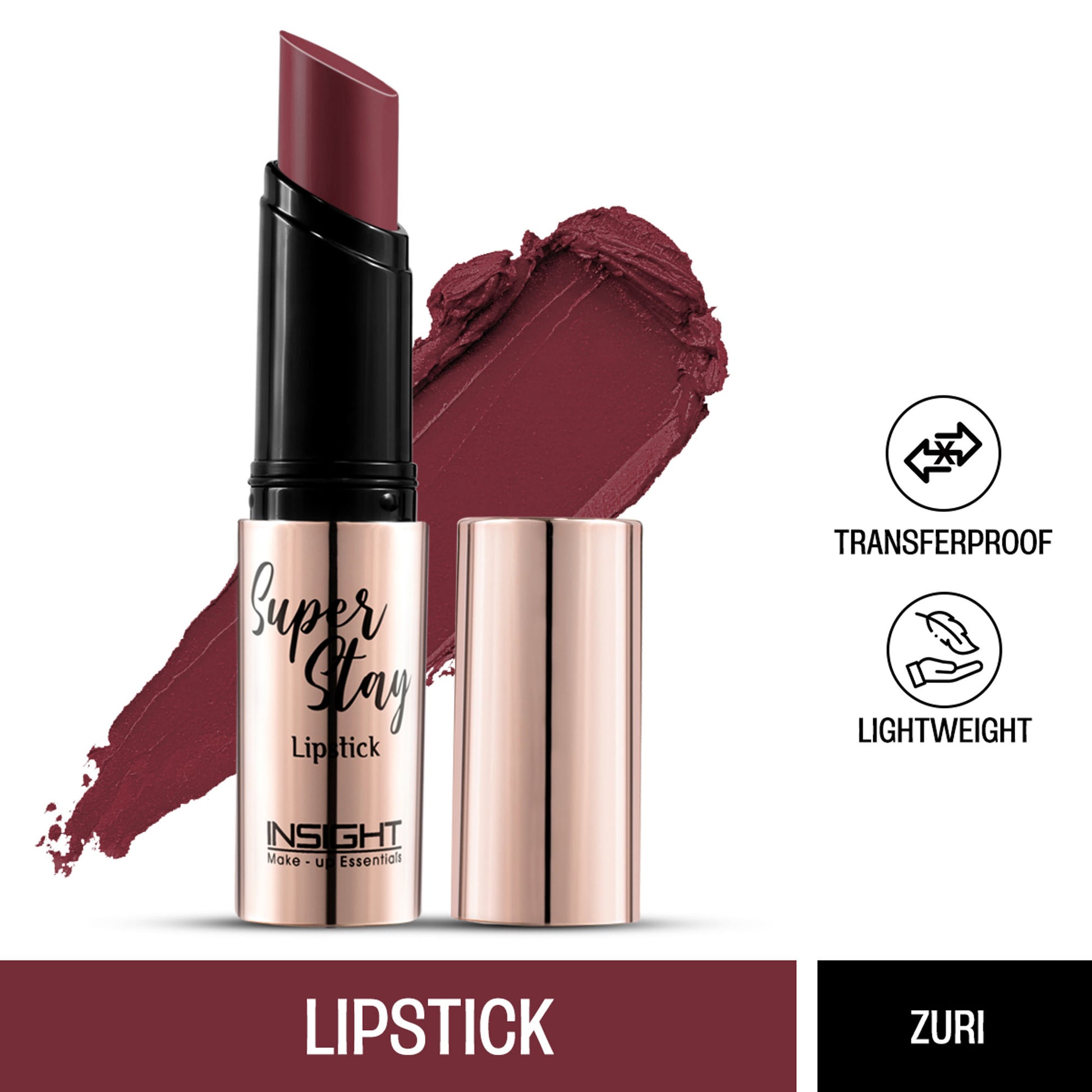 Insight Cosmetics Super Stay Lipstick, Long Lasting Lightweight Transferproof Formula - Zuri