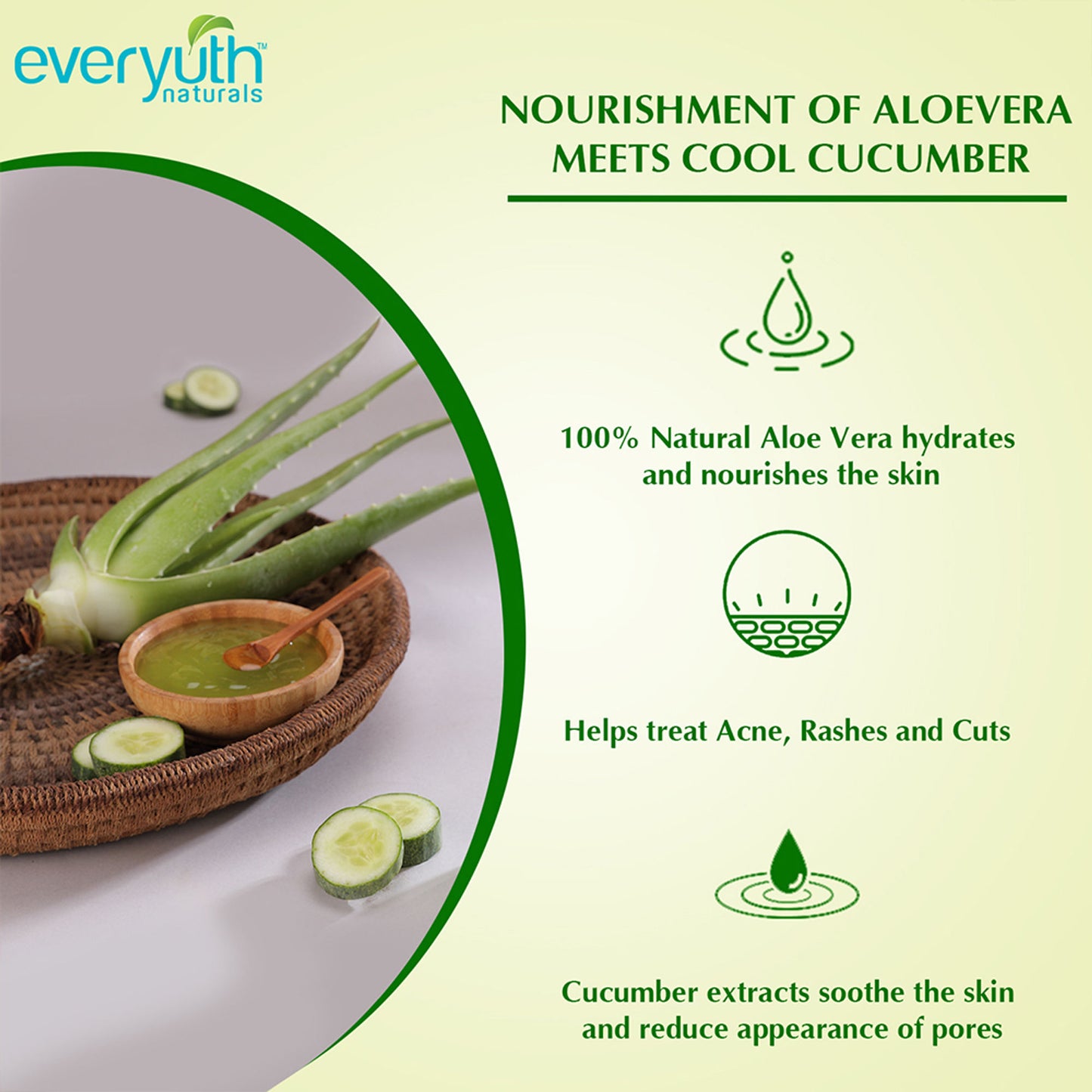 Everyuth Naturals Nourishing Aloe Vera & Cucumber Gel - Aloe Vera gel with Cucumber Extracts
