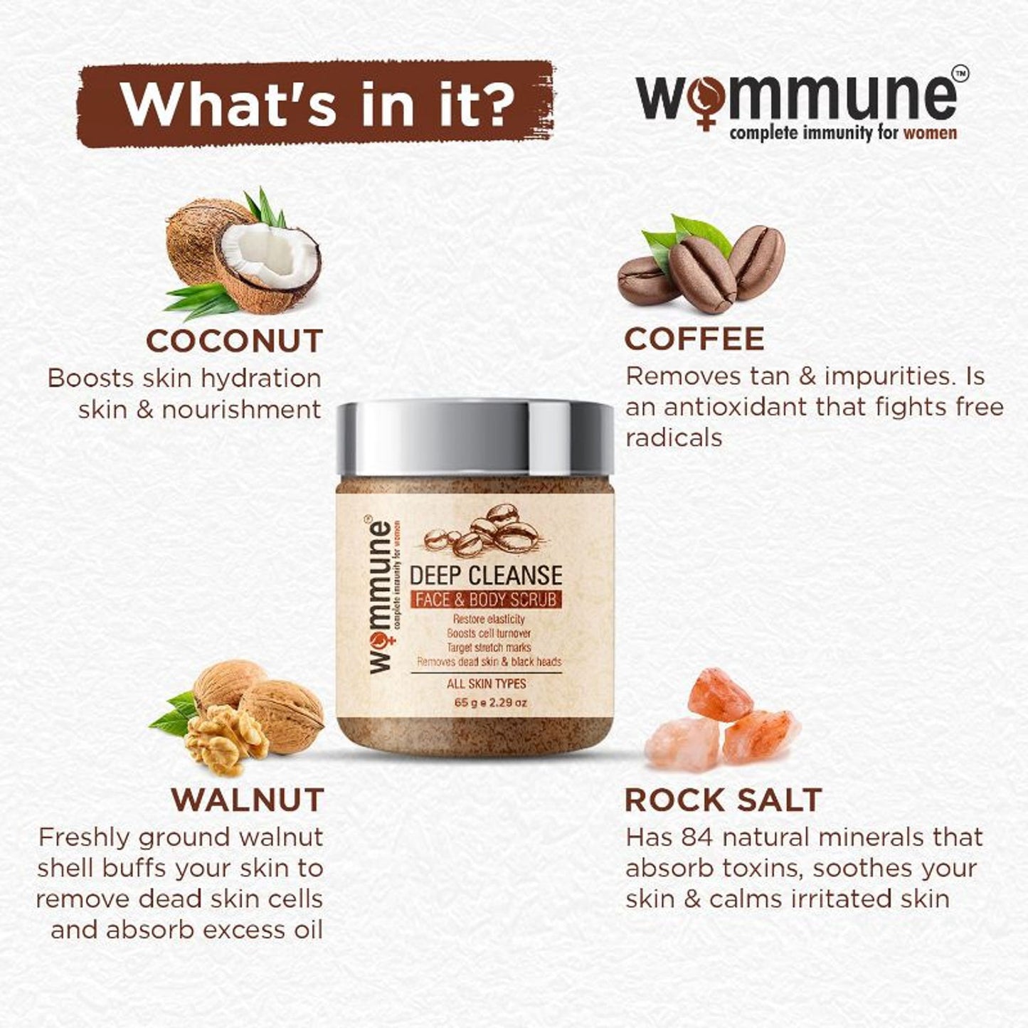 Wommune Coffee Scrub For Face & Body