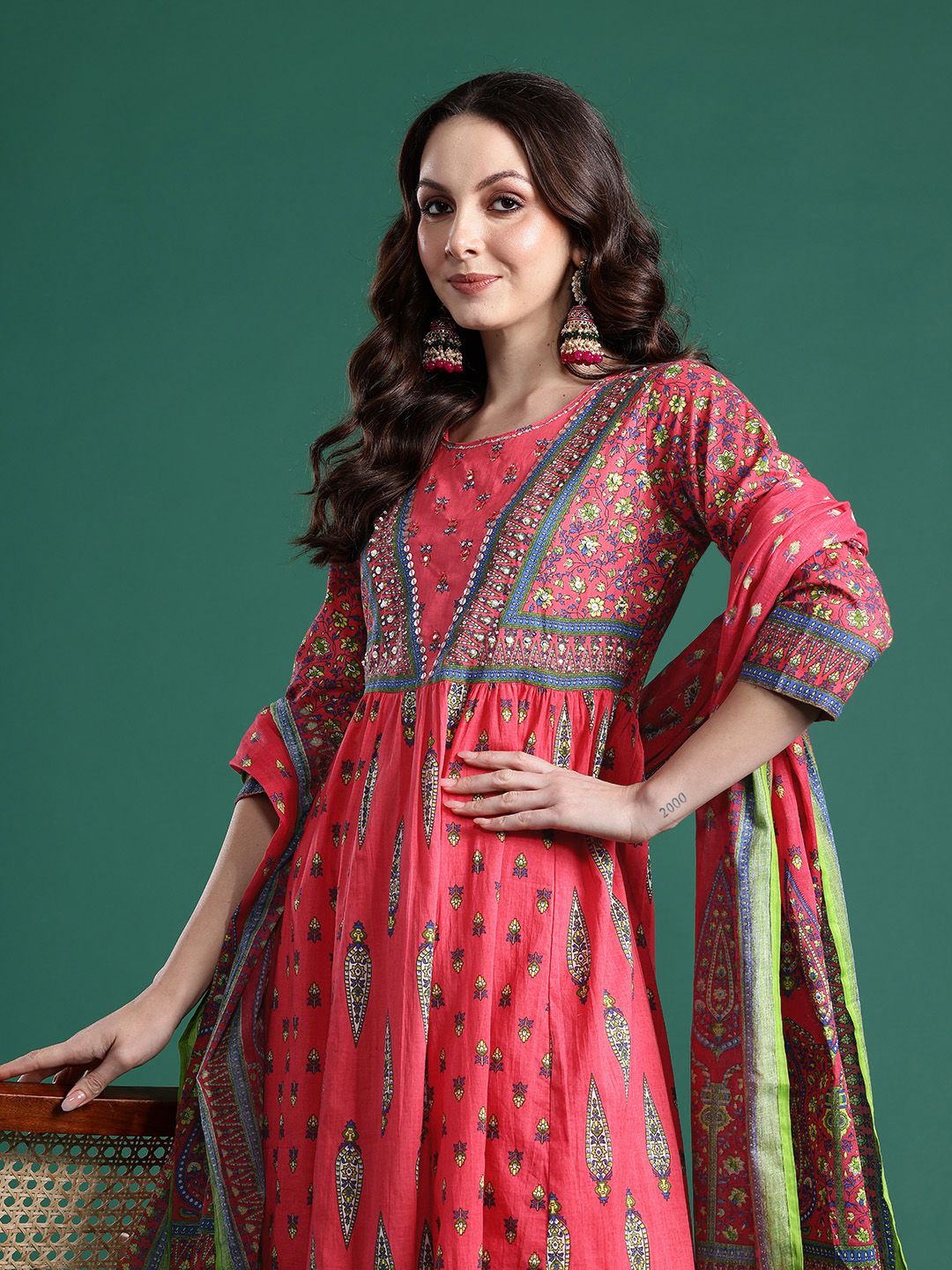 Ethnic Motifs Printed Kurta with Trousers & Dupatta
