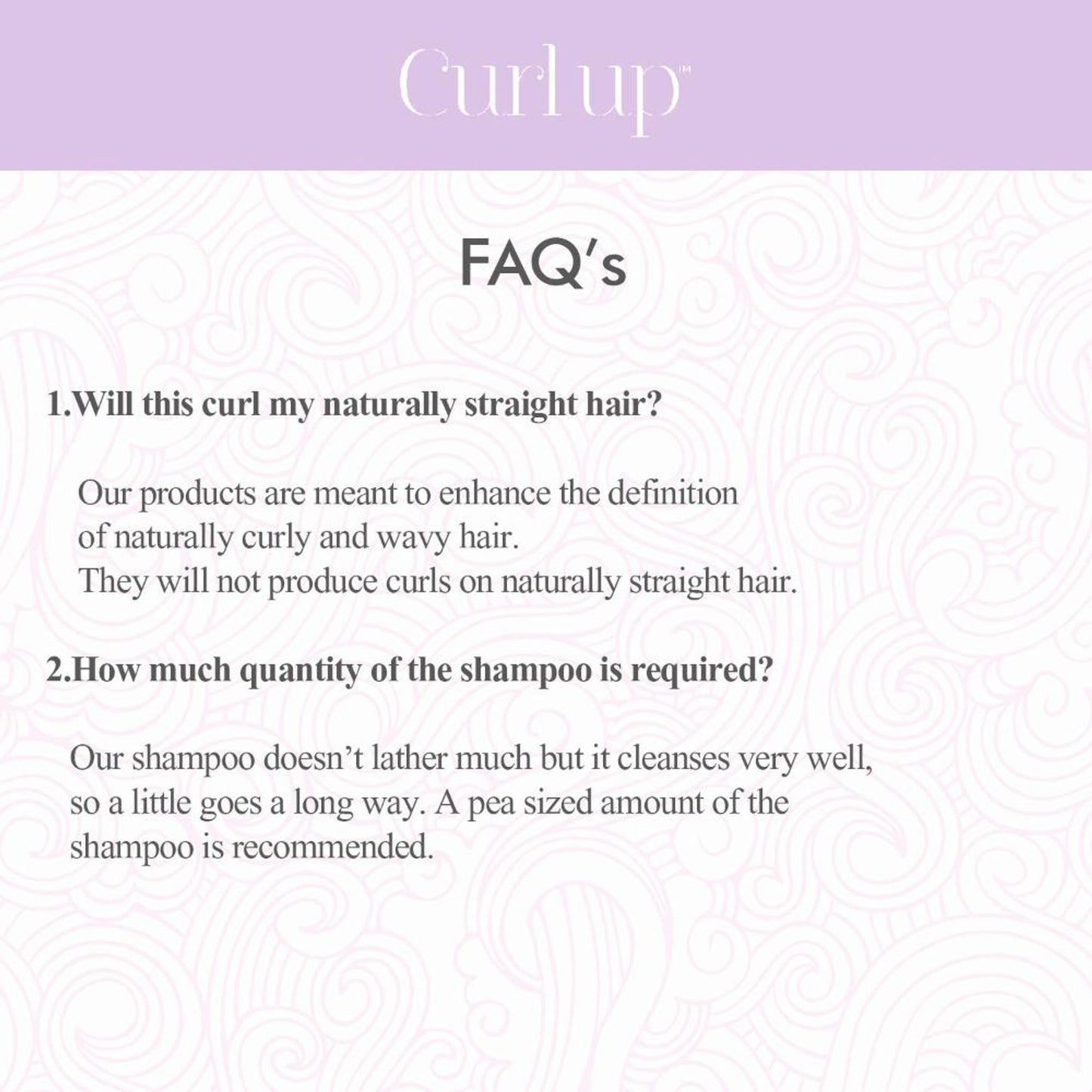 Curl Up Moisturising Curly Hair Shampoo - For Wavy & Curly Hair - Sulfate Paraben And Silicone Free