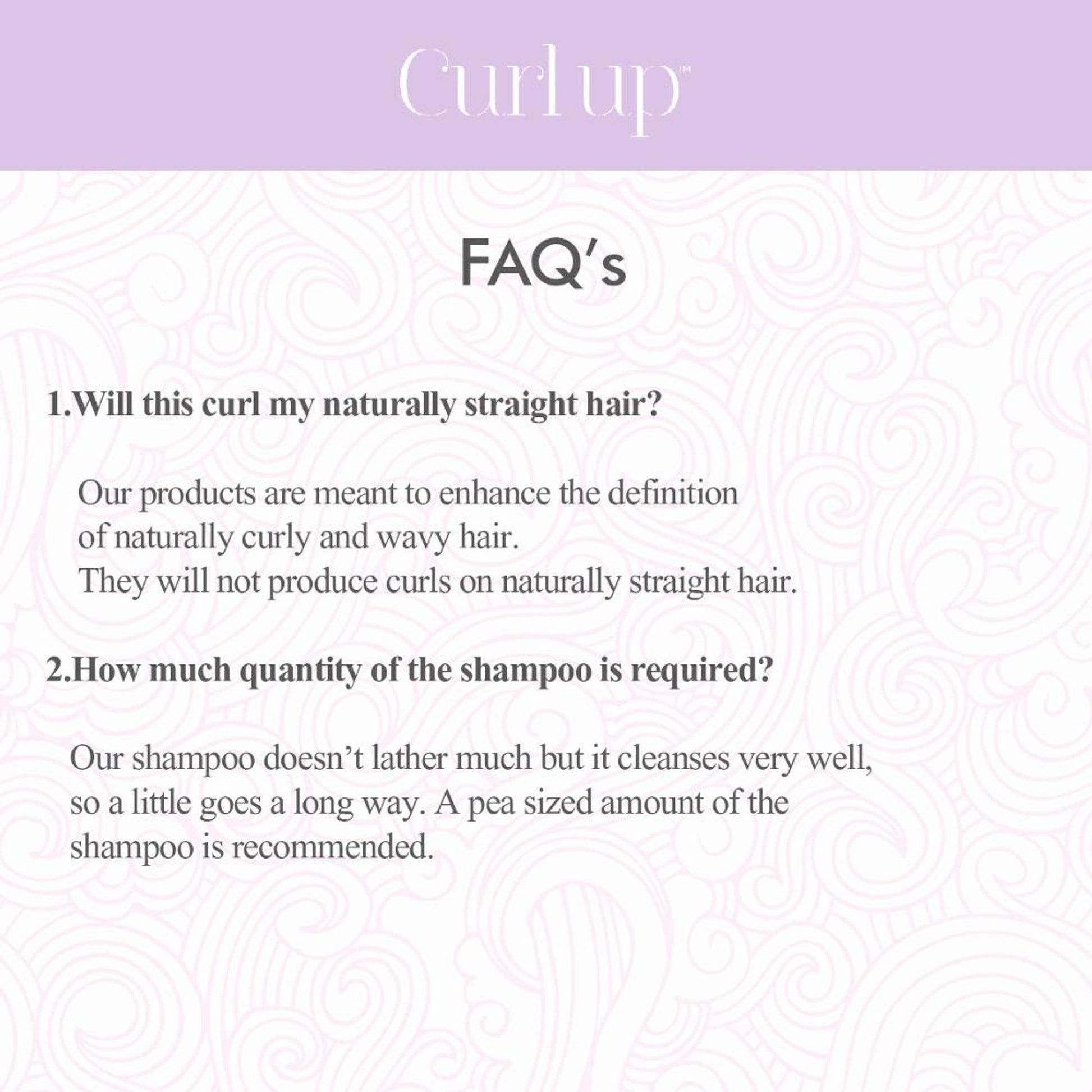 Curl Up Moisturising Curly Hair Shampoo - For Wavy & Curly Hair - Sulfate Paraben And Silicone Free