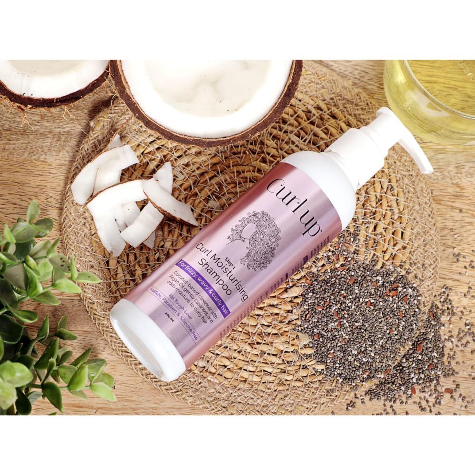 Curl Up Moisturising Curly Hair Shampoo - For Wavy & Curly Hair - Sulfate Paraben And Silicone Free