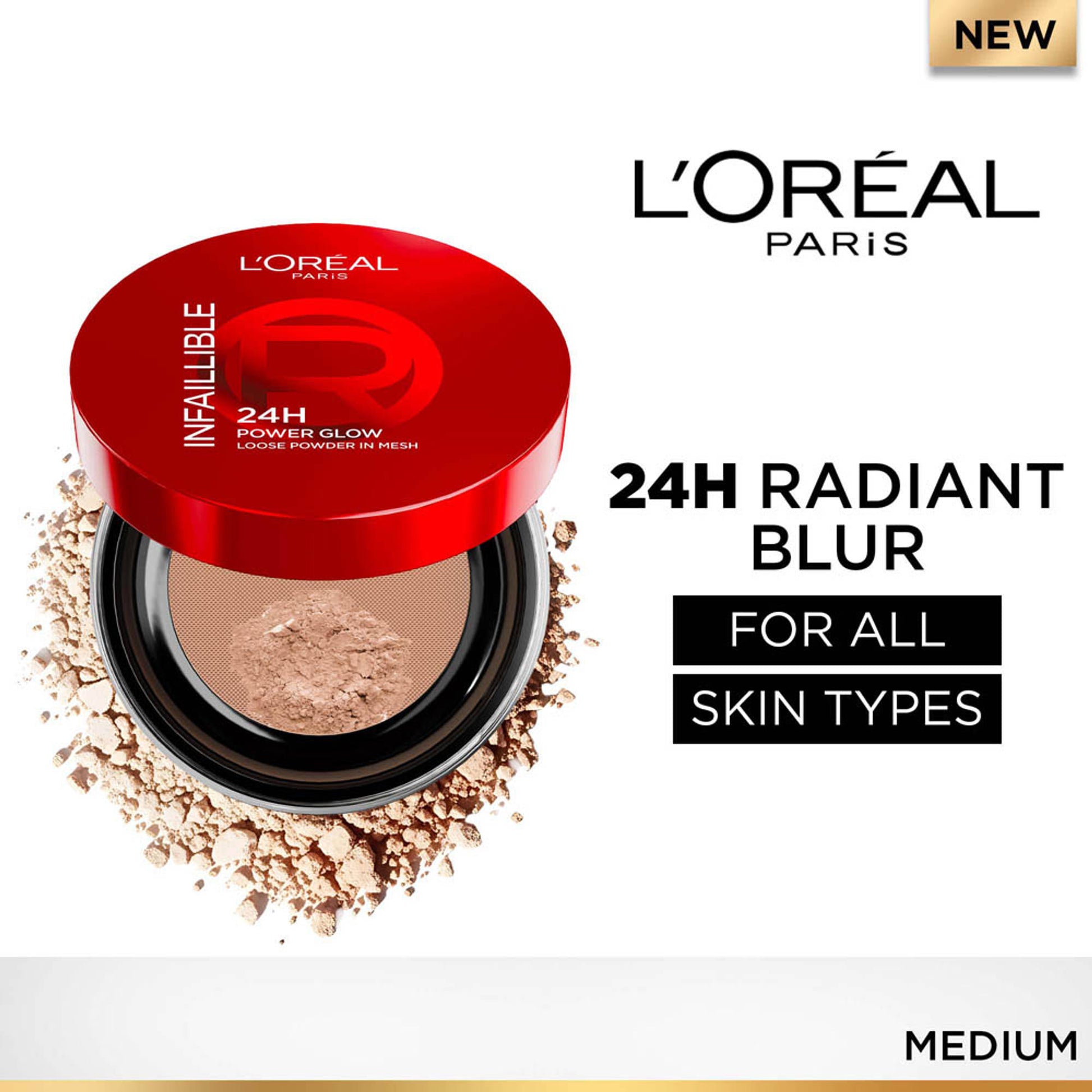 L'Oreal Paris Infallible 24H Power Glow Finishing Powder - Medium