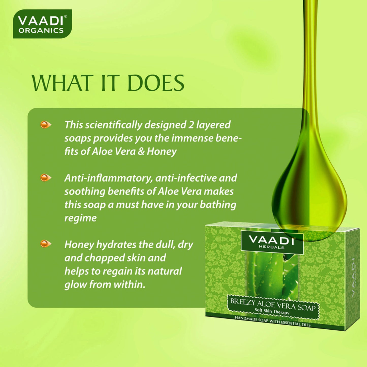 Vaadi Herbals Breezy Aloe Vera Soap Soft Skin Therapy