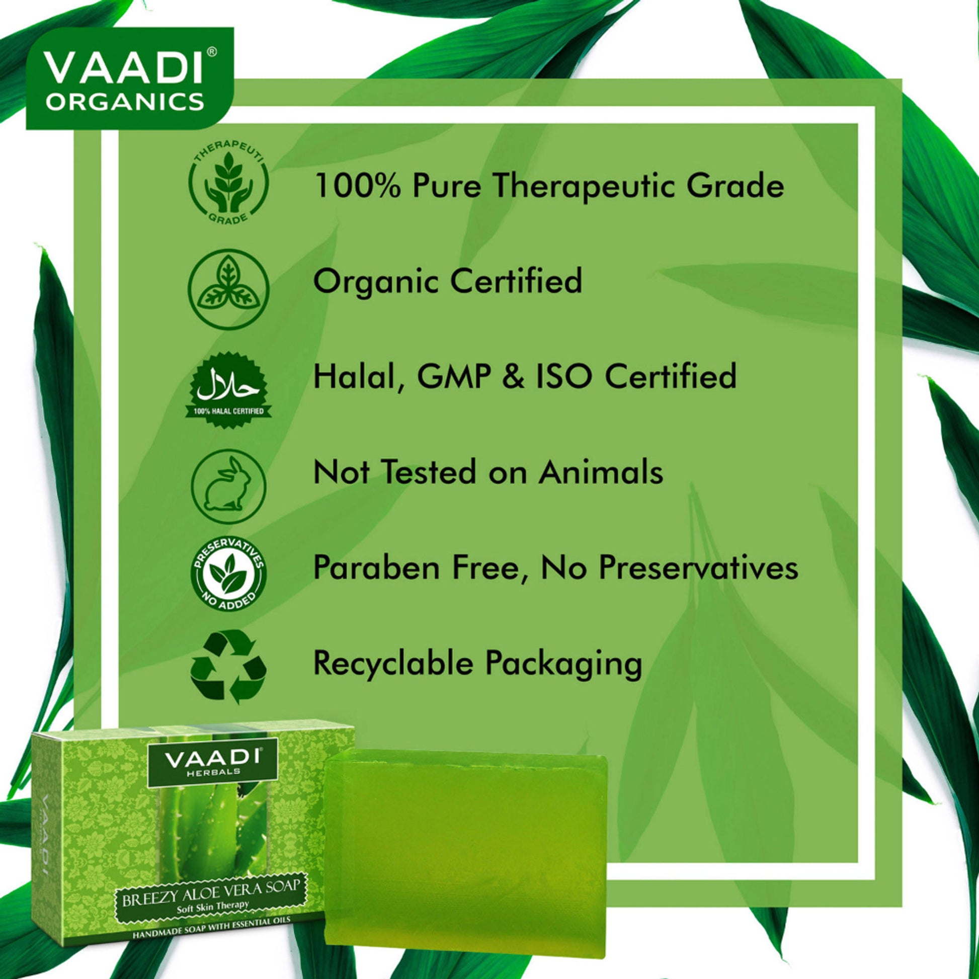 Vaadi Herbals Breezy Aloe Vera Soap Soft Skin Therapy