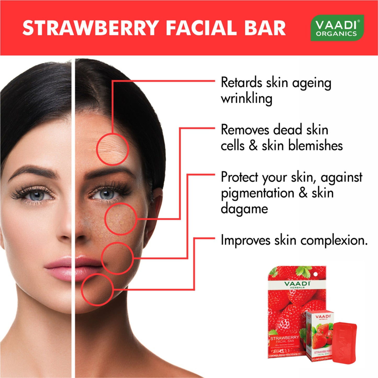 Vaadi Herbals Value Pack of 4 Strawberry Facial Bars