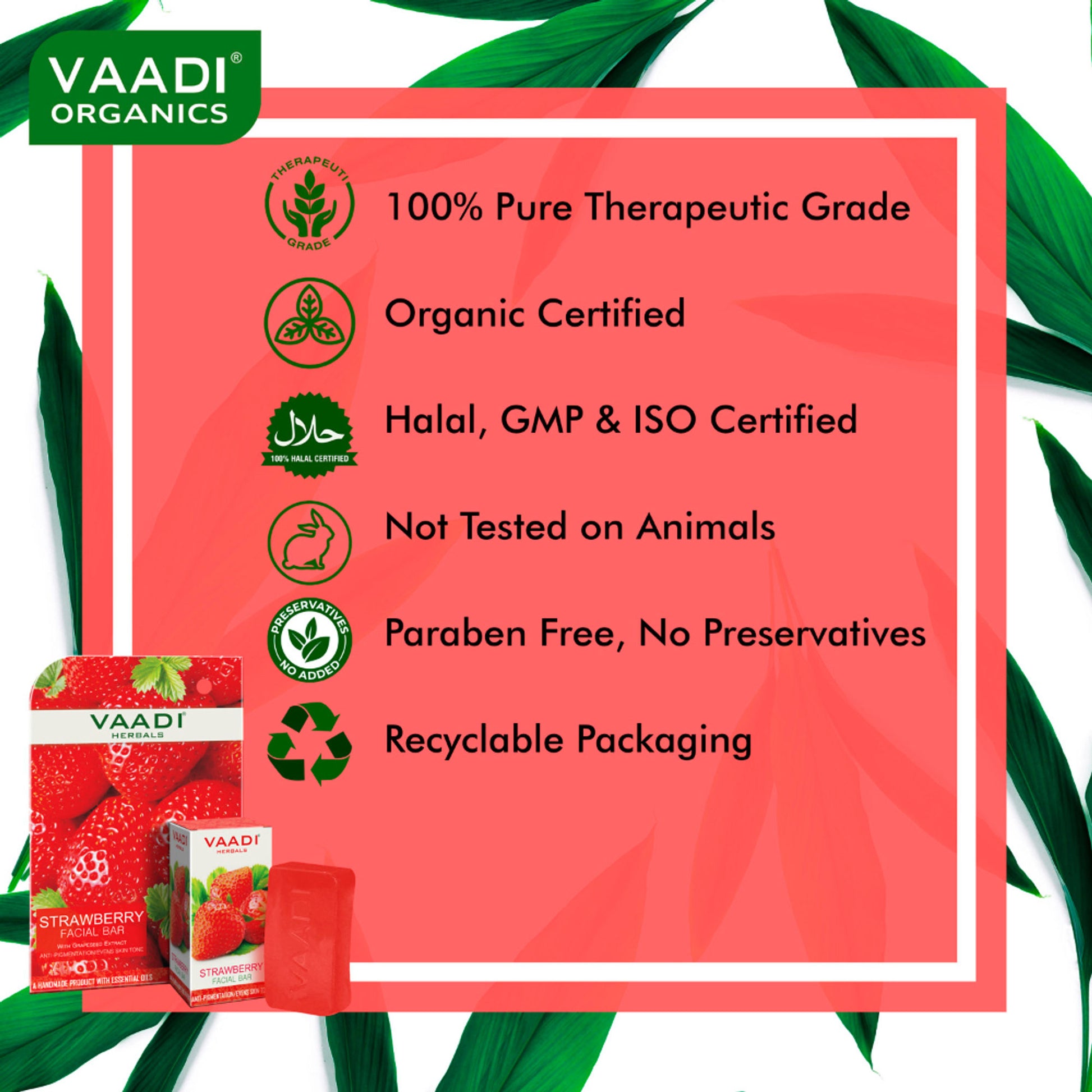 Vaadi Herbals Value Pack of 4 Strawberry Facial Bars