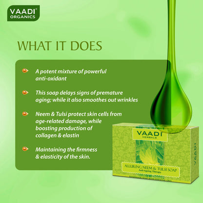 Vaadi Herbals Super Value Pack Of 6 Alluring Neem - Tulsi Soap