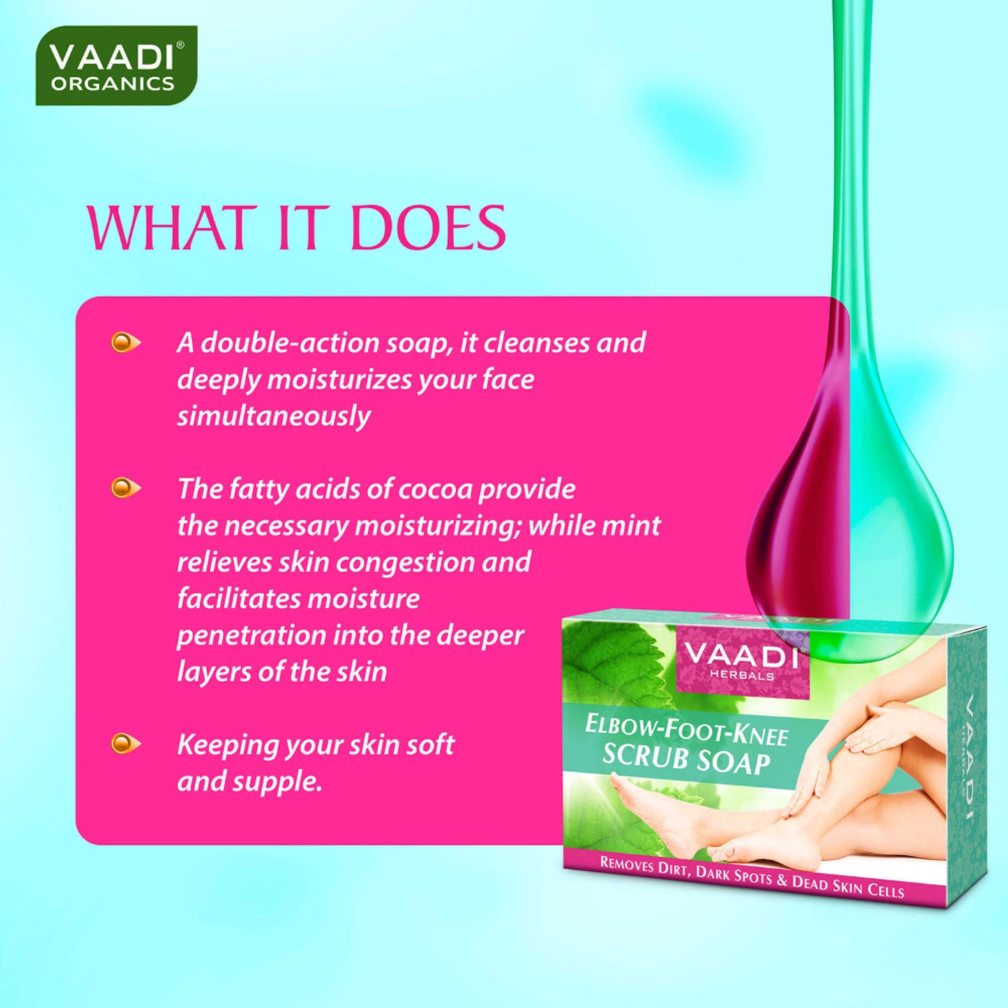 Vaadi Herbals Value Elbow-Foot Knee Scrub Soaps - Pack Of 3