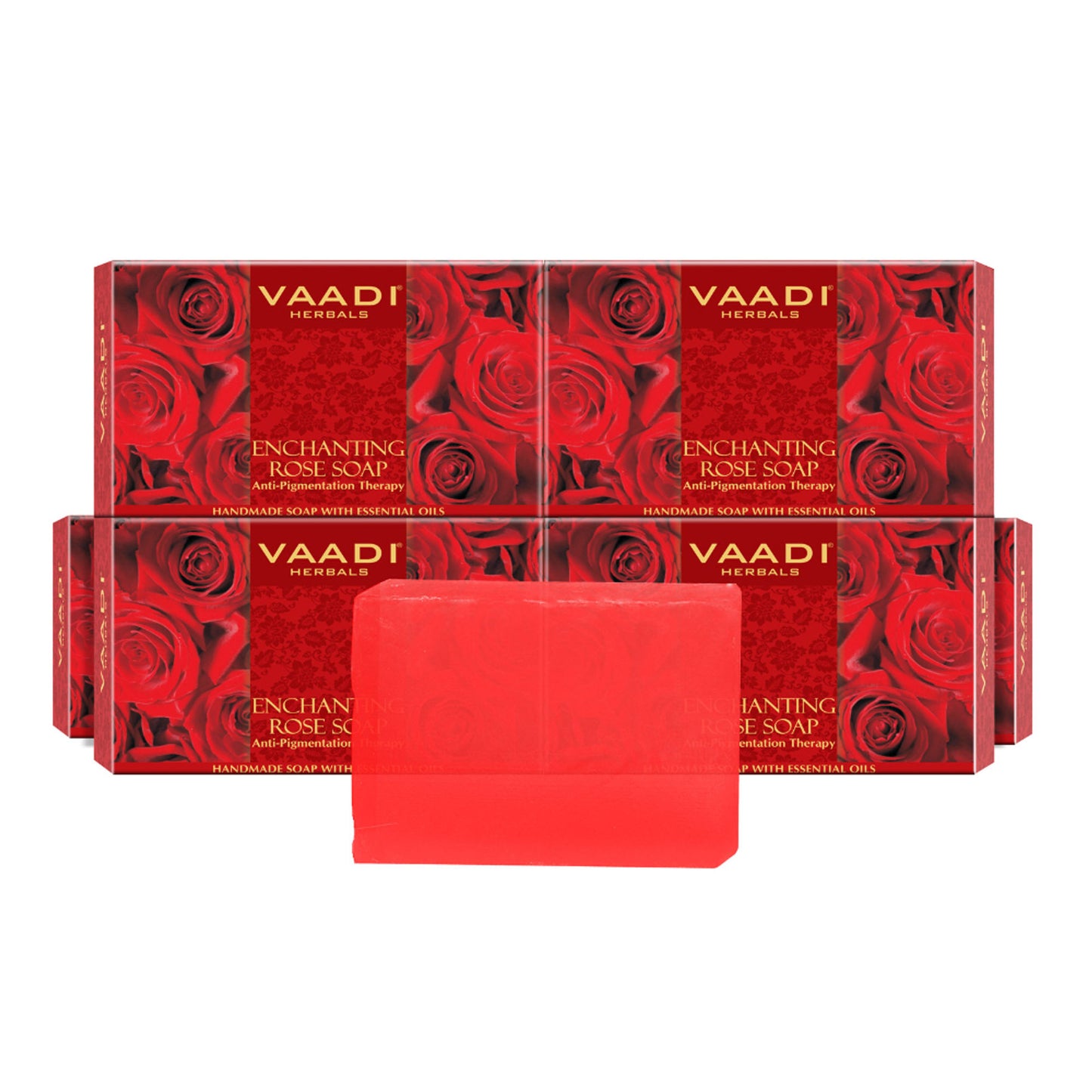 Vaadi Herbals Super Value Pack Of 6 Enchanting Rose Soaps