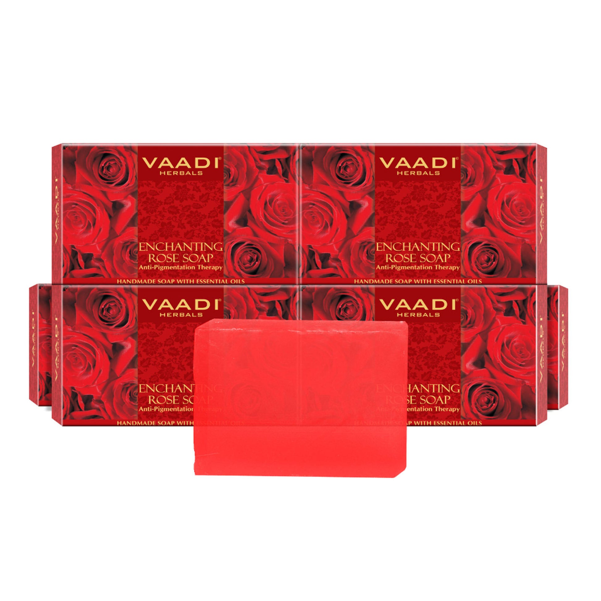 Vaadi Herbals Super Value Pack Of 6 Enchanting Rose Soaps