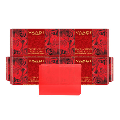 Vaadi Herbals Super Value Pack Of 6 Enchanting Rose Soaps