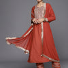 Dhiyona VA Women'sMirror Work Yoke Design Straight Kurta with Trousers & Dupatta