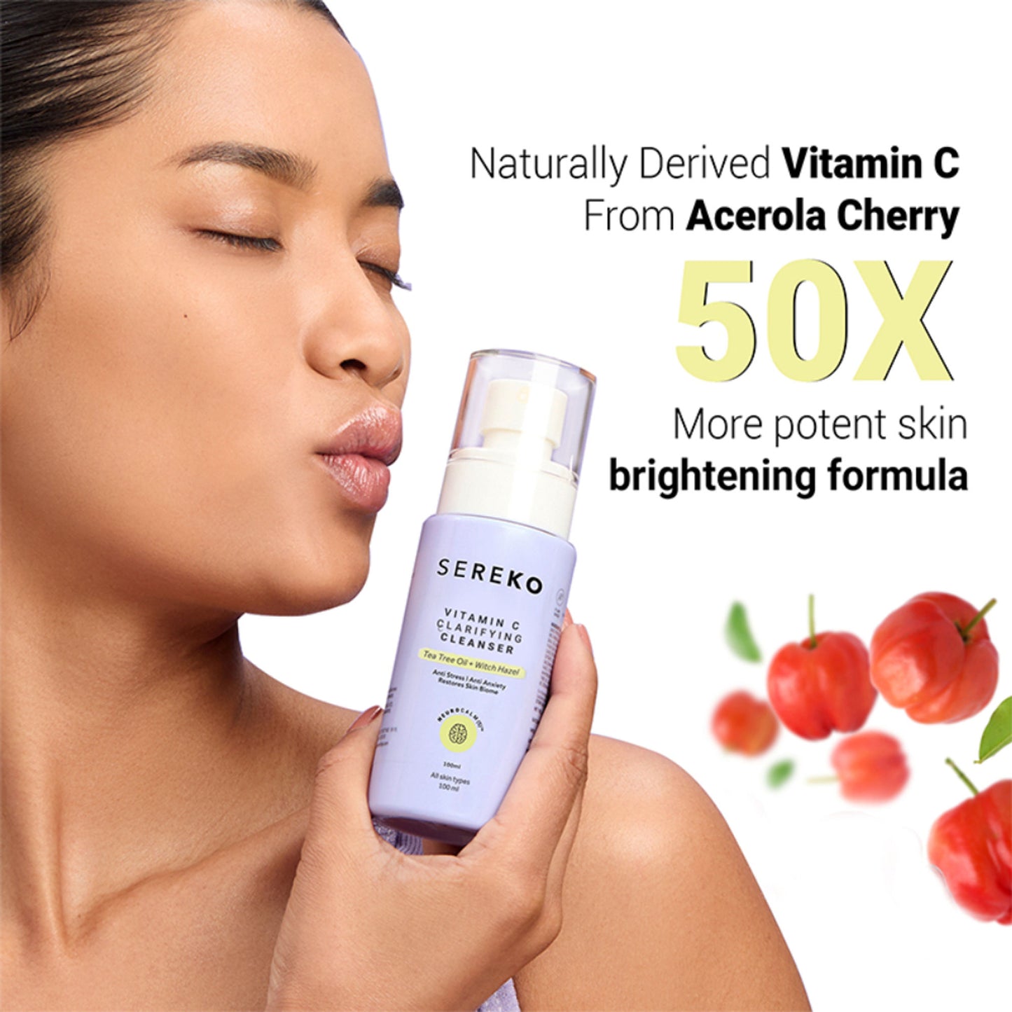 Sereko Vitamin C Clarifying Face Wash Cleanser For Brighter & Glowing Skin With Tea Tree Oil