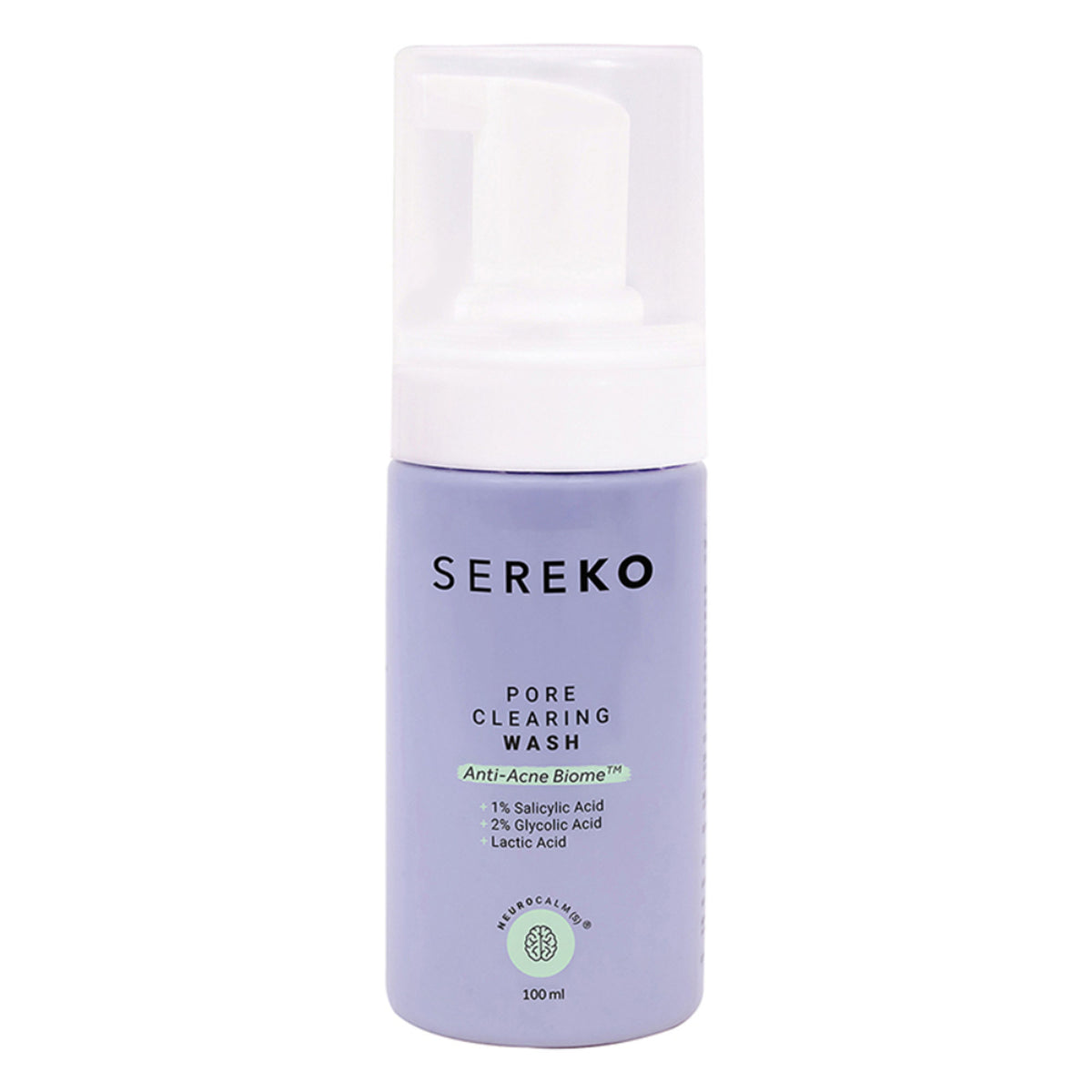 Sereko Pore-Clearing Face Wash with 1% Salicylic Acid, 2% Glycolic Acid for Active Acne,Oil Control