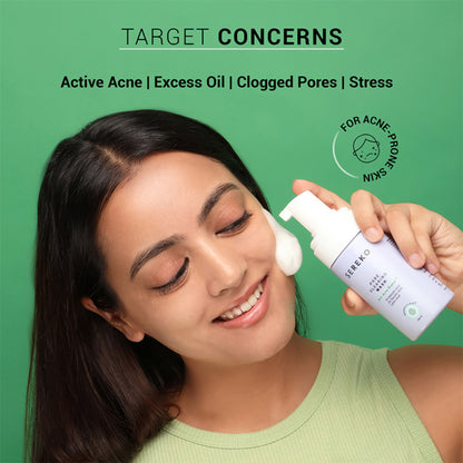 Sereko Pore-Clearing Face Wash with 1% Salicylic Acid, 2% Glycolic Acid for Active Acne,Oil Control