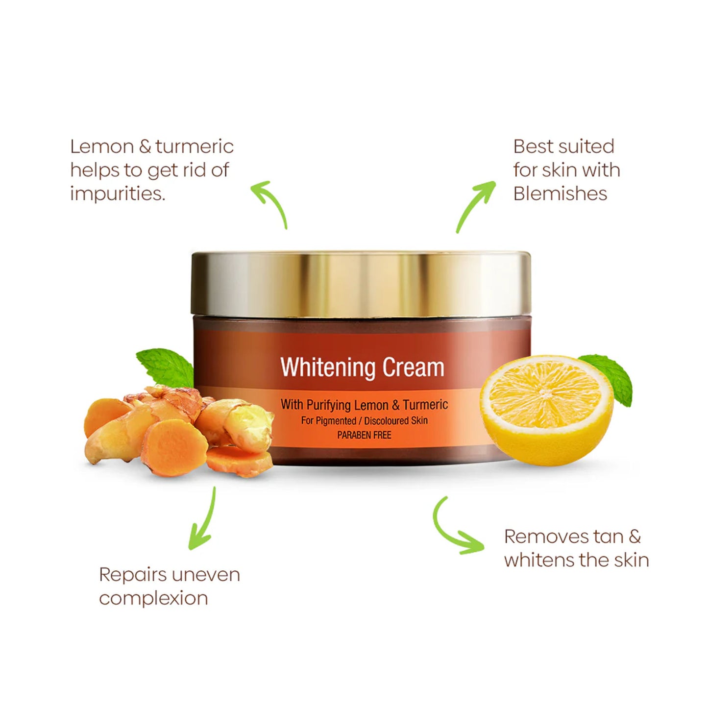 Inveda Whitening & De Pigmentation Cream With Purifying Lemon & Turmeric