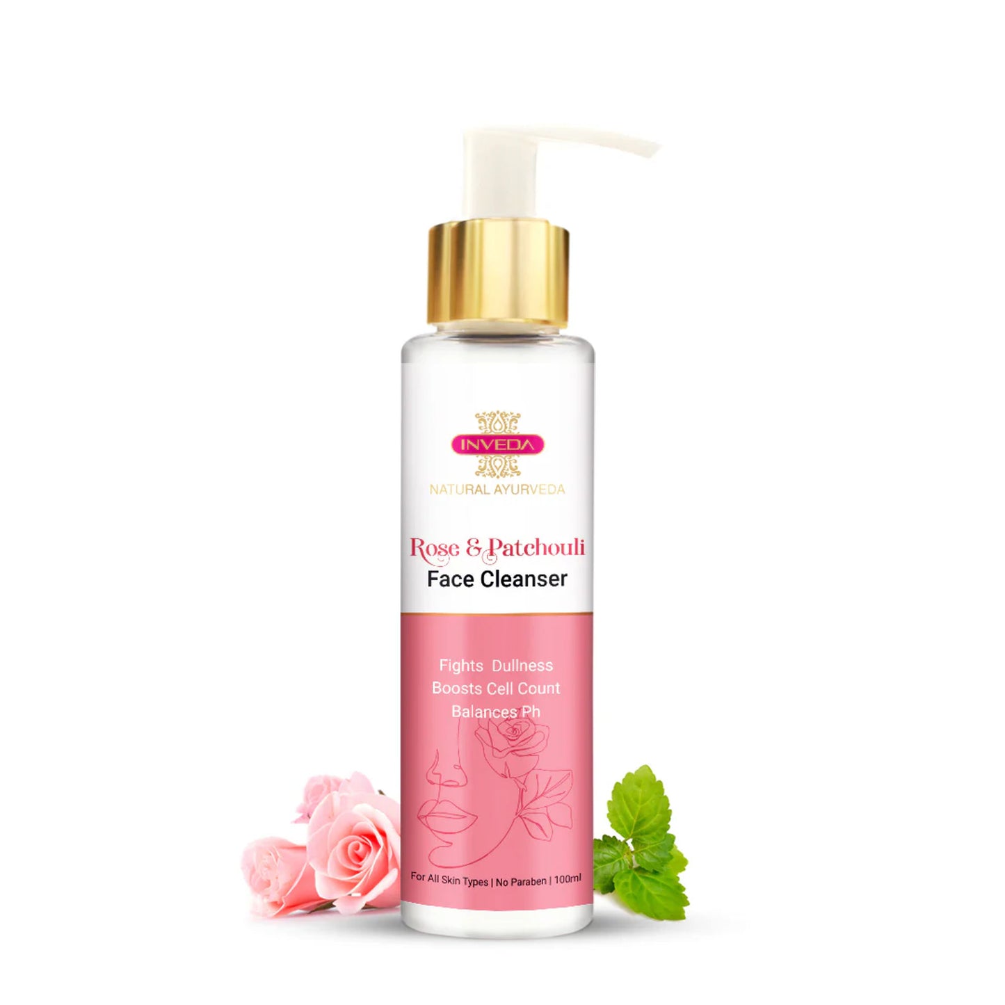 Inveda Soothing Rose & Patchouli Face Cleanser
