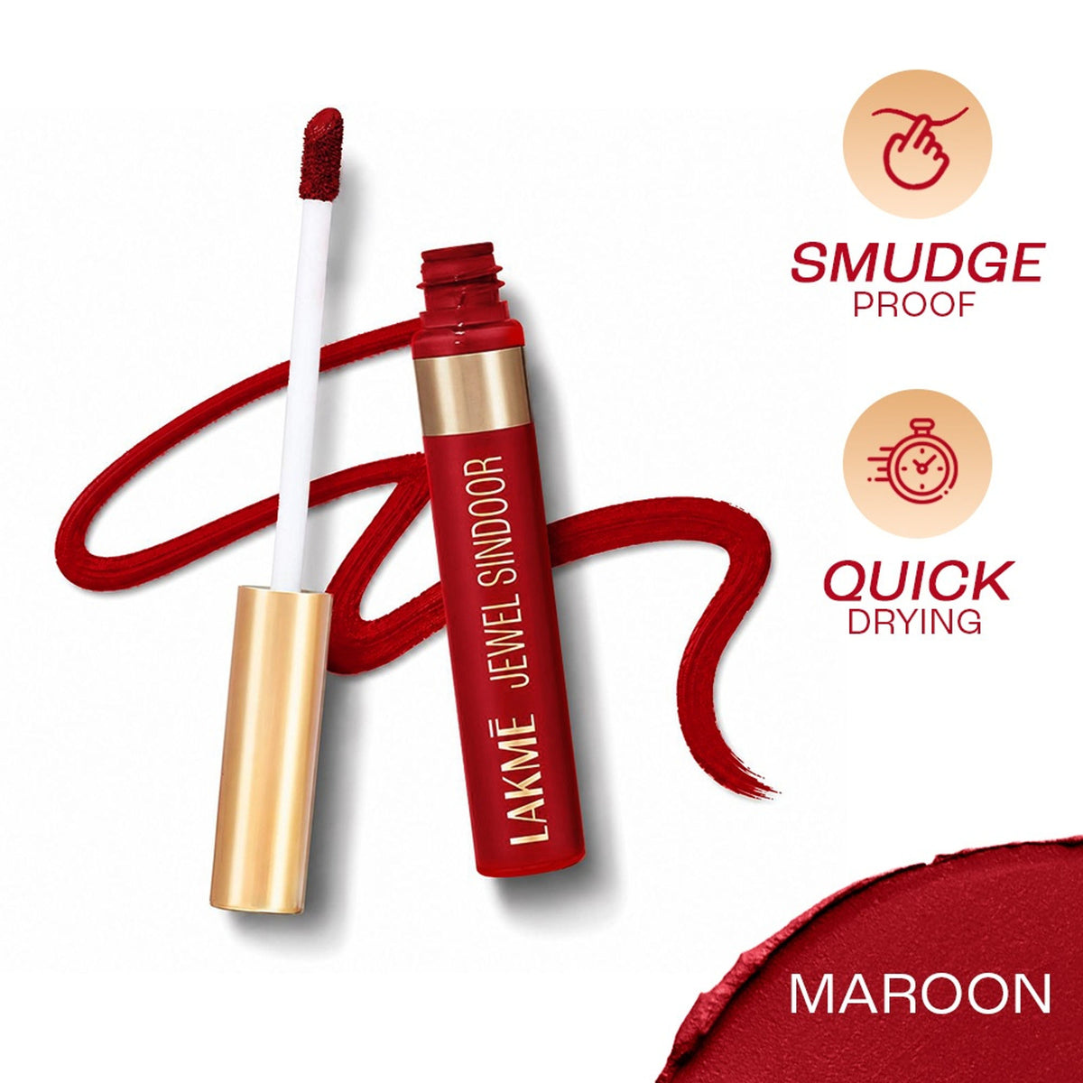 Lakme Forever Matte Sindoor in maroon, long-lasting traditional Indian sindoor for festive and daily wear.