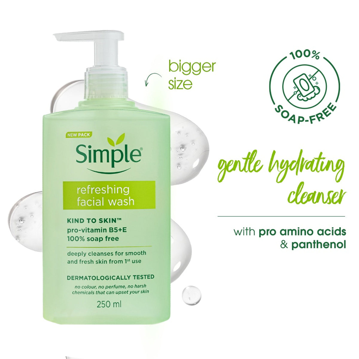 Simple Refreshing Facial Wash, 100% Soap-Free | Perfect for Sensitive Skin