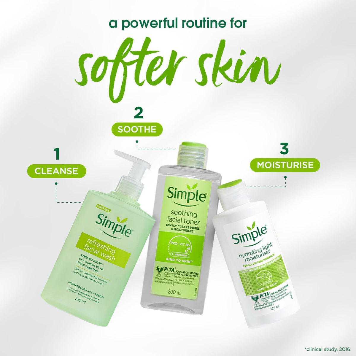 Simple Refreshing Facial Wash, 100% Soap-Free | Perfect for Sensitive Skin