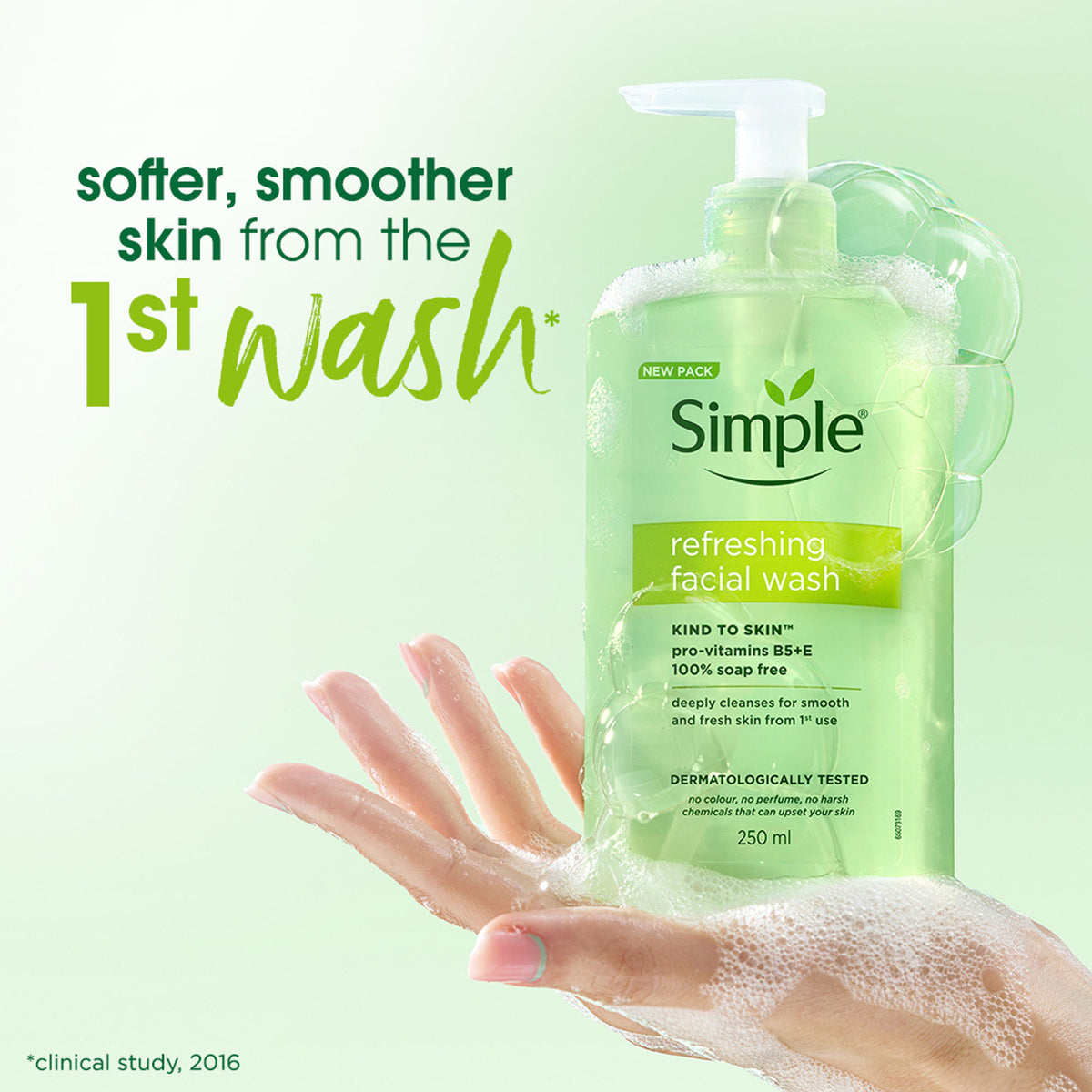Simple Refreshing Facial Wash, 100% Soap-Free | Perfect for Sensitive Skin