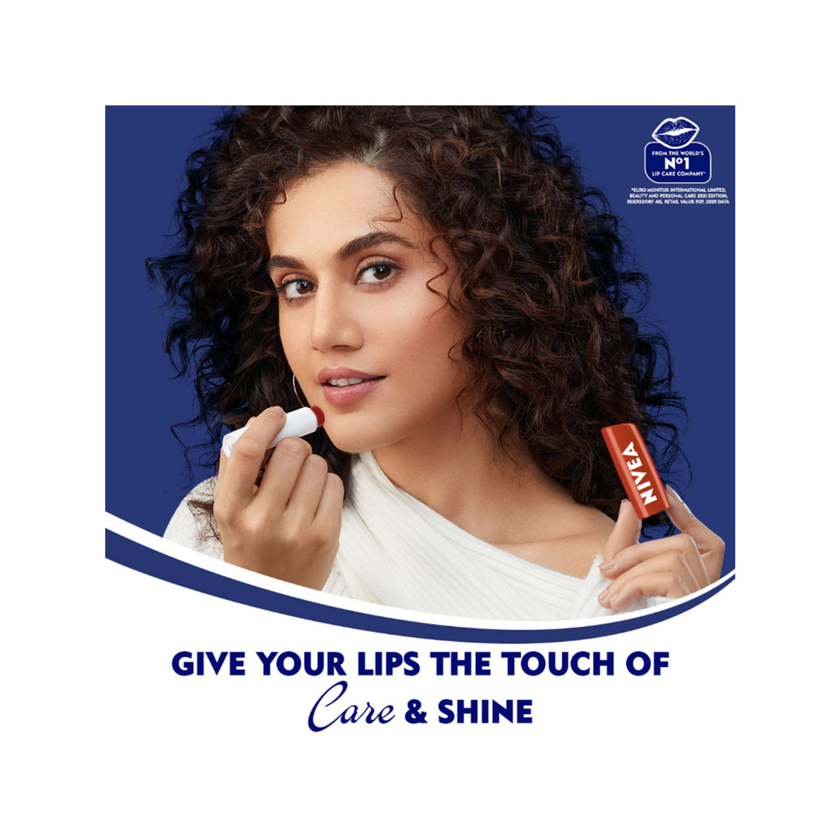 NIVEA Tinted Lip Balm With Natural Oils & 24H Melt-In Moisture Cherry Shine - Pomegranate