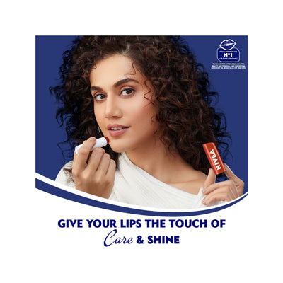 NIVEA Tinted Lip Balm With Natural Oils & 24H Melt-In Moisture Cherry Shine - Pomegranate